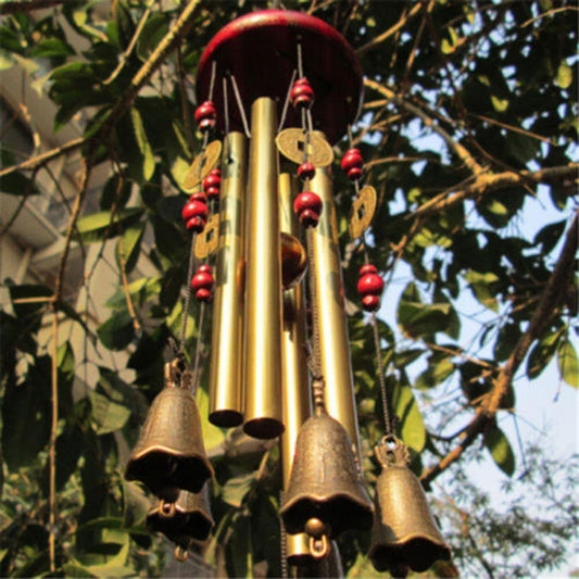 Outdoor Antique Amazing Grace Deep Resonant 4 Tube Chapel Church Bells Memorial Wind Chimes Outdoor Deep Tone  Door Hanging New Year Decor Gifts for Mother,Garden Home Yard Hanging Decoration