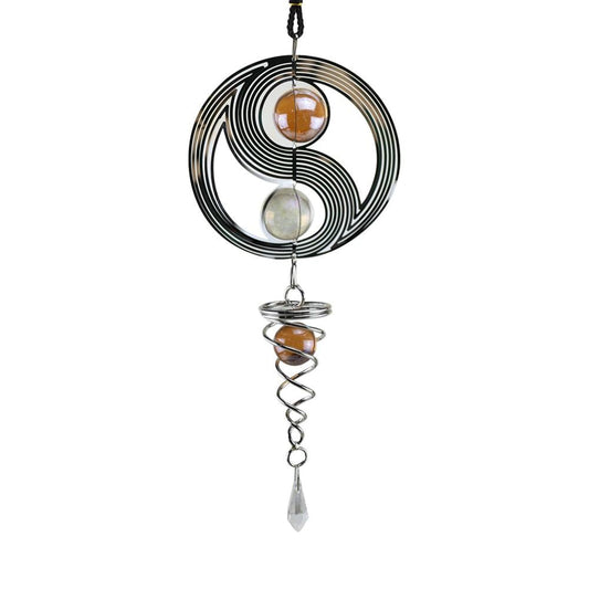 Outdoor Garden Craft Wind Chimes Yinyang With Crystal Ball Pendant Car Tai  Metal Indoor Home Decor Hanging Spinner Spiral Outdoor Gift For mom For Grandma  Decorations Christmas Decor