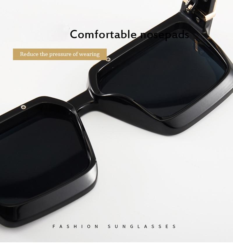 Oversize  Retro Shades UV400 Square Shape Sunglasses For Men Flat Lens Design New Elegant New Fashionable Women Blue Mirror Shades Sunglasses