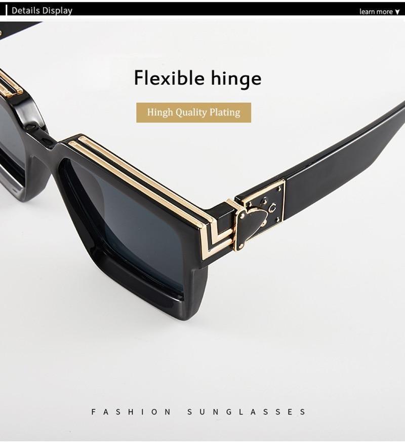 Oversize  Retro Shades UV400 Square Shape Sunglasses For Men Flat Lens Design New Elegant New Fashionable Women Blue Mirror Shades Sunglasses