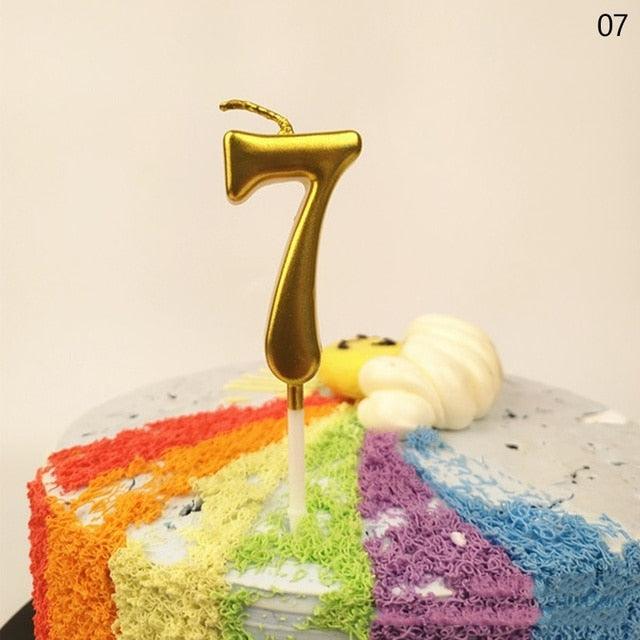Party Decoration Golden Candles Number Home Cake Birthday Wedding Supplies Birthday Number Candles Cake Numeral Candles Number 0-9 Cake Topper Decoration for Birthday Wedding Reunion Theme Party
