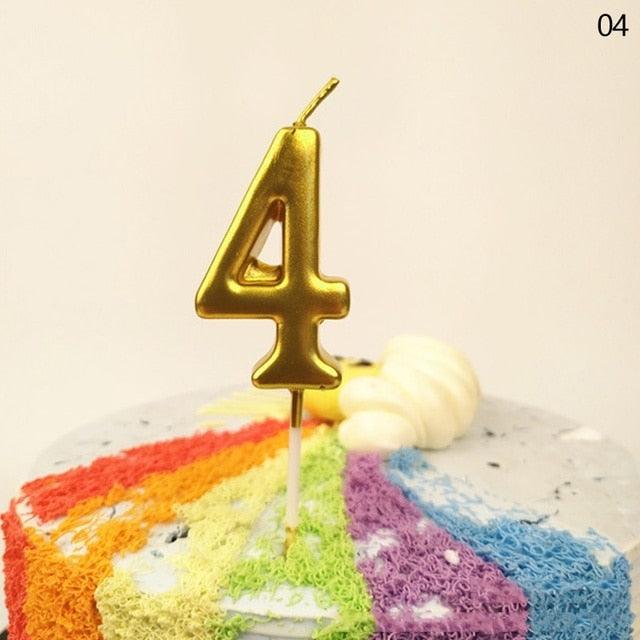 Party Decoration Golden Candles Number Home Cake Birthday Wedding Supplies Birthday Number Candles Cake Numeral Candles Number 0-9 Cake Topper Decoration for Birthday Wedding Reunion Theme Party