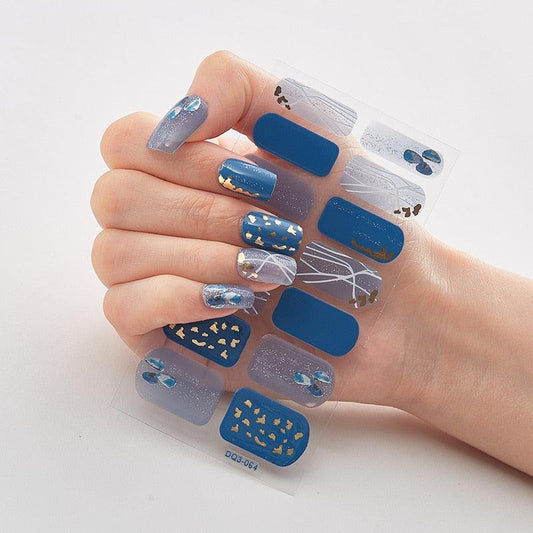 Patterned Nails With Creative Nail Polish Nail Polish Stickers Temporary Tattoos Kids Nails Art Decoration Nail Strips Shiny French Tip Guides Stickers French Nail Stickers Form Fringe Guides for Decoration Stencil Tools
