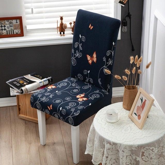 Pink Butterfly Print Elastic Chair Cover for Home Decoration Elastic Slipcovers Chair Seat Covers For Dining Room  Chair Slipcovers for Dining Room Chair seat Covers Chair Protectors for Party Pet Protection Universal Fit Soft Polyester