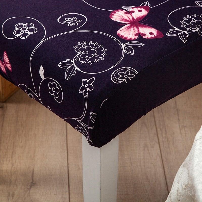 Pink Butterfly Print Elastic Chair Cover for Home Decoration Elastic Slipcovers Chair Seat Covers For Dining Room  Chair Slipcovers for Dining Room Chair seat Covers Chair Protectors for Party Pet Protection Universal Fit Soft Polyester