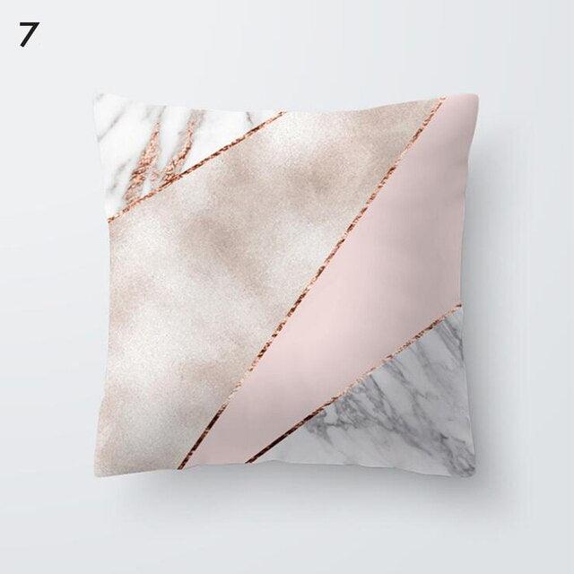 Pink Geometric Decorative Pillow Cushion Covers Polyester Pillow Case Home Pillowcase Decorative Pillowcase For Sofa Cute Charming Home Decor Cushion Cover