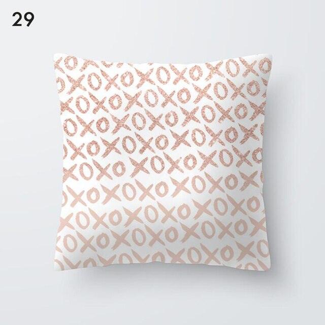 Pink Geometric Decorative Pillow Cushion Covers Polyester Pillow Case Home Pillowcase Decorative Pillowcase For Sofa Cute Charming Home Decor Cushion Cover