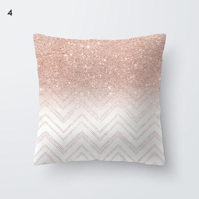 Pink Geometric Decorative Pillow Cushion Covers Polyester Pillow Case Home Pillowcase Decorative Pillowcase For Sofa Cute Charming Home Decor Cushion Cover