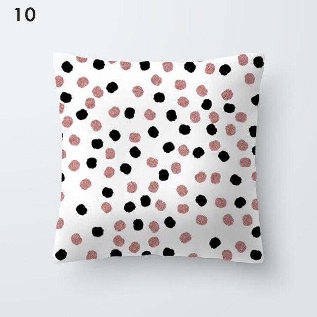 Pink Geometric Decorative Pillow Cushion Covers Polyester Pillow Case Home Pillowcase Decorative Pillowcase For Sofa Cute Charming Home Decor Cushion Cover