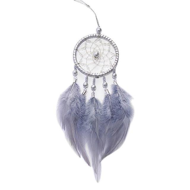 Pink Handmade Dream Catcher Wind Chimes Indian Style Feather Pendant Dream Catcher Car Hanging Decoration Wind Chime Wall Hanging Home Decor