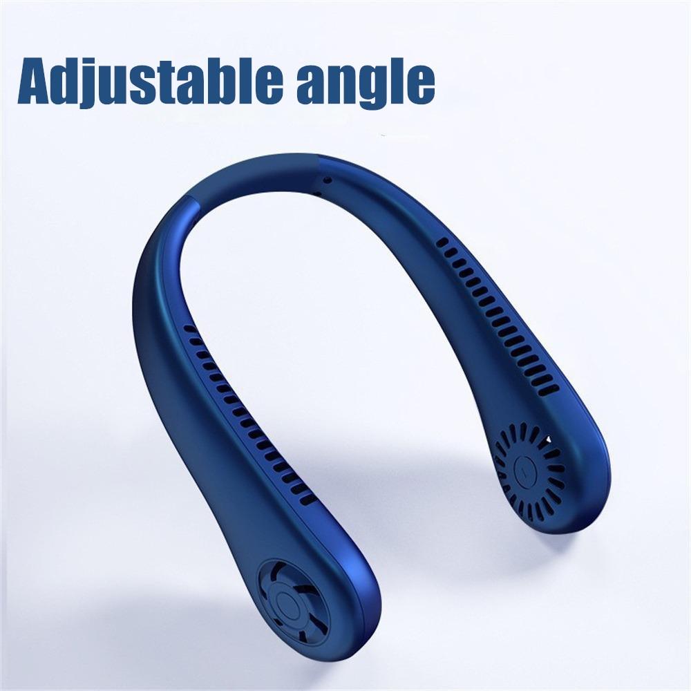 Portable Neck Fan USB Rechargeable Bladeless Fan Mini Electric Ventilator Silent Neckband Wearable Cooling for Sports Wearable Necklace Fan with 3 Speeds for Home Office Travel Outdoor Sports