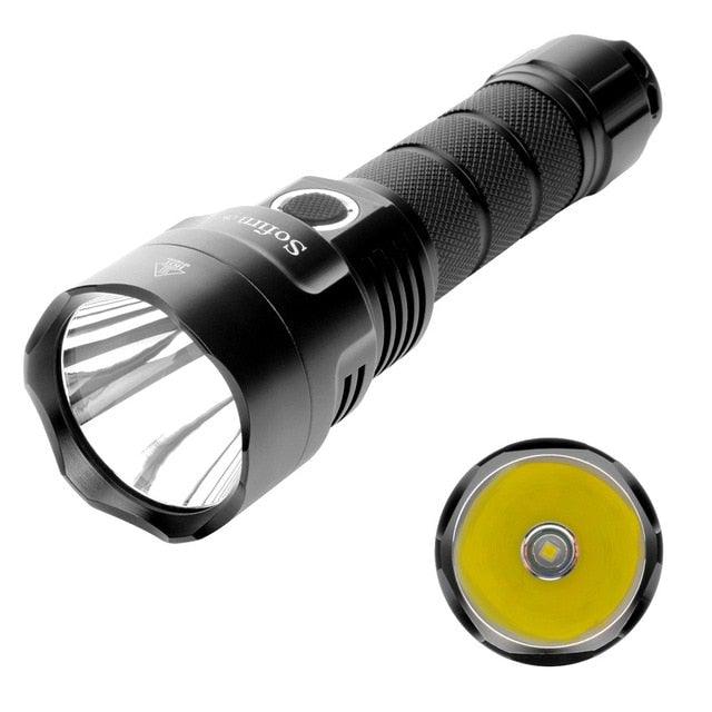 Powerful Flashlight Rechargeable Waterproof Searchlight Powerful Long Beam Distance LED Super Bright Flashlight Cree Torch with  Ramping Indicator USB Charger Super Bright Torch Best For Hiking Hunting Camping Outdoor Sport