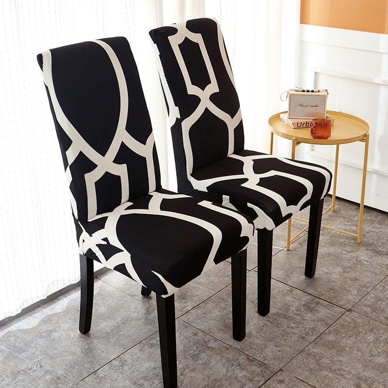 Printed Polyester Fabric Chair Cover Washable Chair Covers Seat Slipcovers Stretch Dining Seat Case For Home Stretch Removable Washable Dining Room Chair Protector Slipcovers/Home Decor Dining Room Seat Cover Multiple Styles