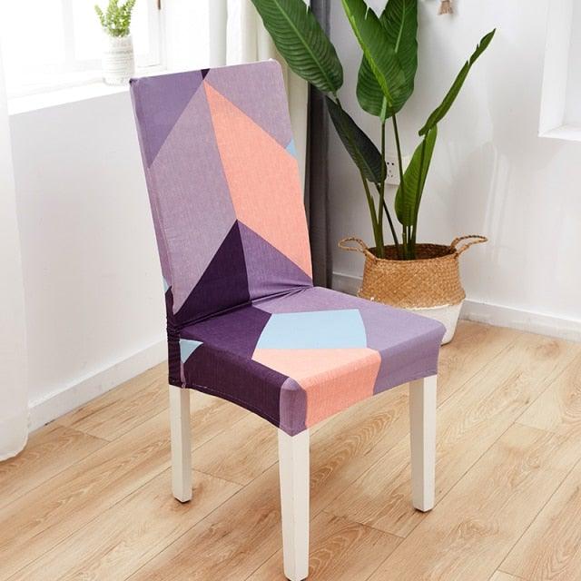 Printed Polyester Fabric Chair Cover Washable Chair Covers Seat Slipcovers Stretch Dining Seat Case For Home Stretch Removable Washable Dining Room Chair Protector Slipcovers/Home Decor Dining Room Seat Cover Multiple Styles
