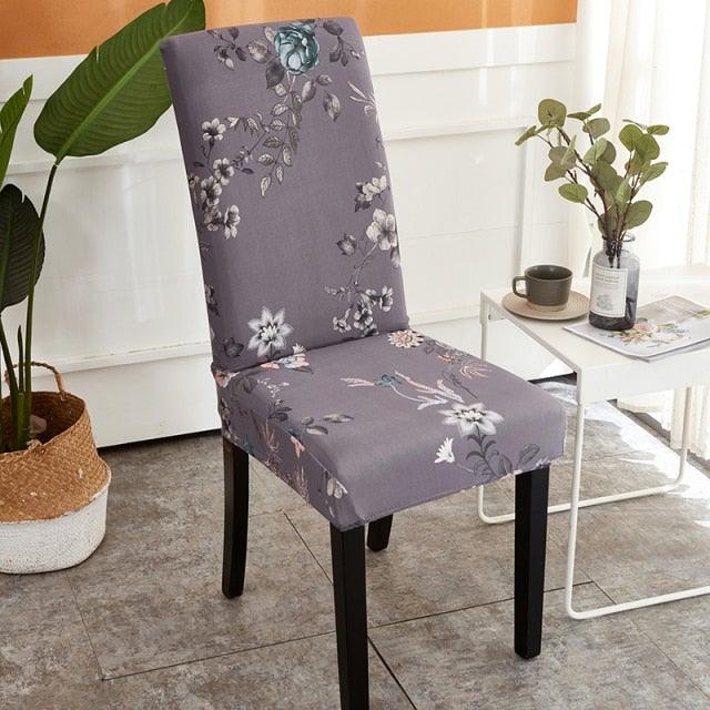 Printed Polyester Fabric Chair Cover Washable Chair Covers Seat Slipcovers Stretch Dining Seat Case For Home Stretch Removable Washable Dining Room Chair Protector Slipcovers/Home Decor Dining Room Seat Cover Multiple Styles