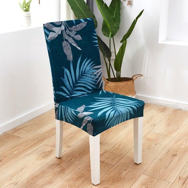 Printed Polyester Fabric Chair Cover Washable Chair Covers Seat Slipcovers Stretch Dining Seat Case For Home Stretch Removable Washable Dining Room Chair Protector Slipcovers/Home Decor Dining Room Seat Cover Multiple Styles