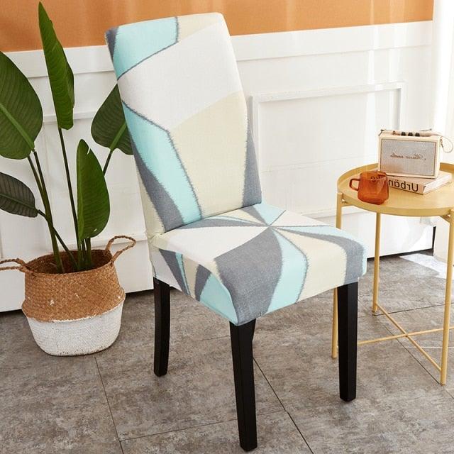 Printed Polyester Fabric Chair Cover Washable Chair Covers Seat Slipcovers Stretch Dining Seat Case For Home Stretch Removable Washable Dining Room Chair Protector Slipcovers/Home Decor Dining Room Seat Cover Multiple Styles