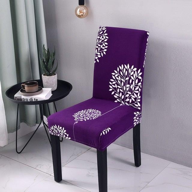 Printed Polyester Fabric Chair Cover Washable Chair Covers Seat Slipcovers Stretch Dining Seat Case For Home Stretch Removable Washable Dining Room Chair Protector Slipcovers/Home Decor Dining Room Seat Cover Multiple Styles
