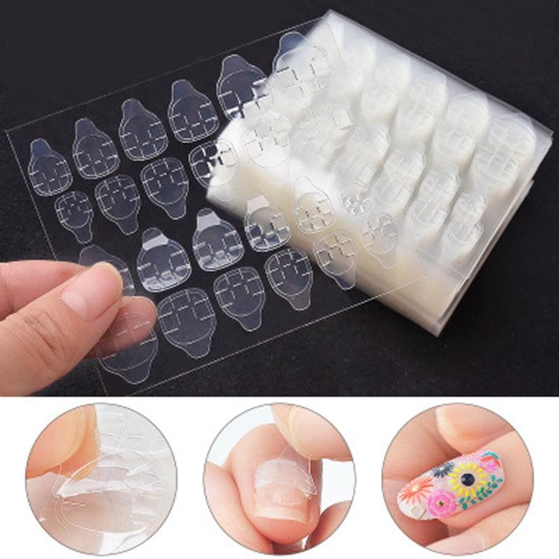 Double Sided False Nail Art Adhesive Tape Glue Sticker Tips Fake Nail Acrylic Manicure Gel Makeup Tool  Self Adhesive Nail Glue Sticker for False Nail Tips Waterproof Breathable Jelly Gel Nail Tape Glue Stickers for False Nails Tips