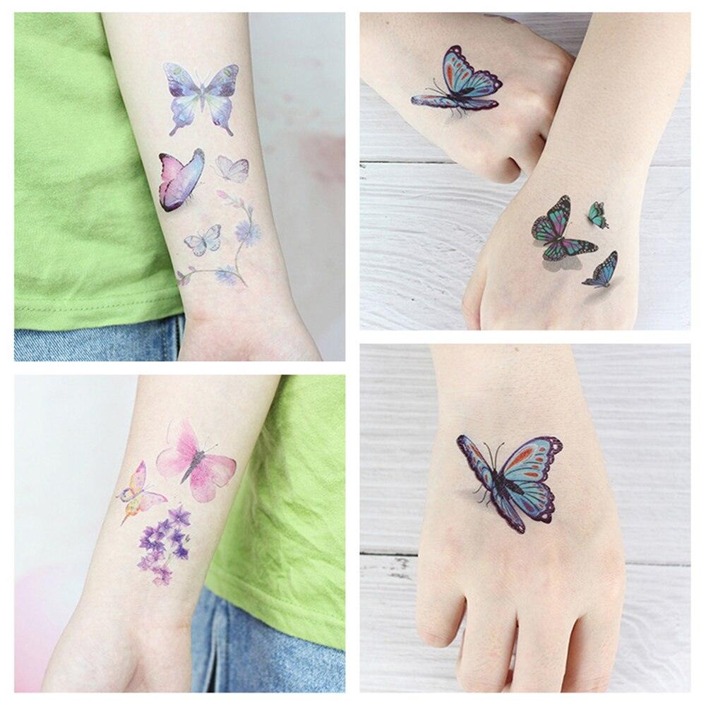 Waterproof Colorful Butterfly Temporary 3D Stickers Body Tattoos Various Styles For Womens