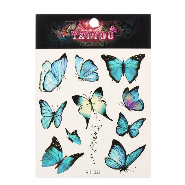 Waterproof Colorful Butterfly Temporary 3D Stickers Body Tattoos Various Styles For Womens