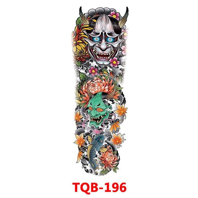 Full Arm Large Size Sleeve Temporary Sticker Dragon Tattoo Waterproof Body Art Realistic 3D Design For Mens