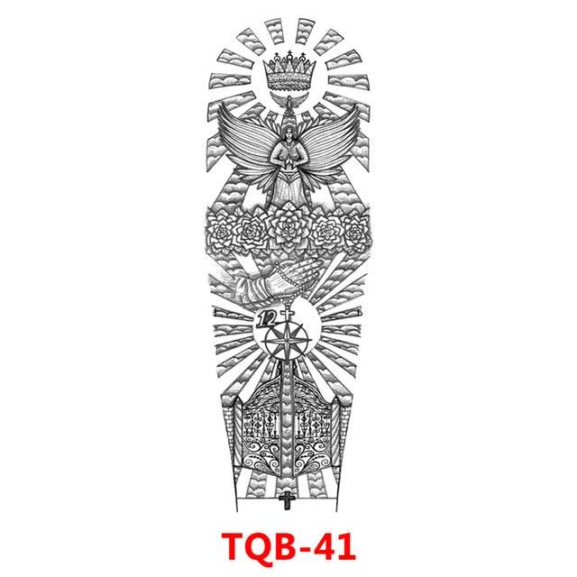 Full Arm Large Size Sleeve Temporary Sticker Dragon Tattoo Waterproof Body Art Realistic 3D Design For Mens