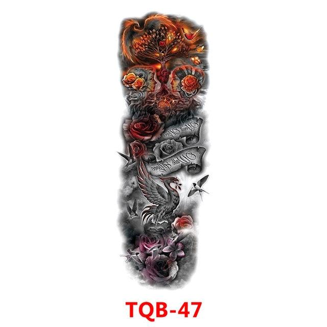 Full Arm Large Size Sleeve Temporary Sticker Dragon Tattoo Waterproof Body Art Realistic 3D Design For Mens