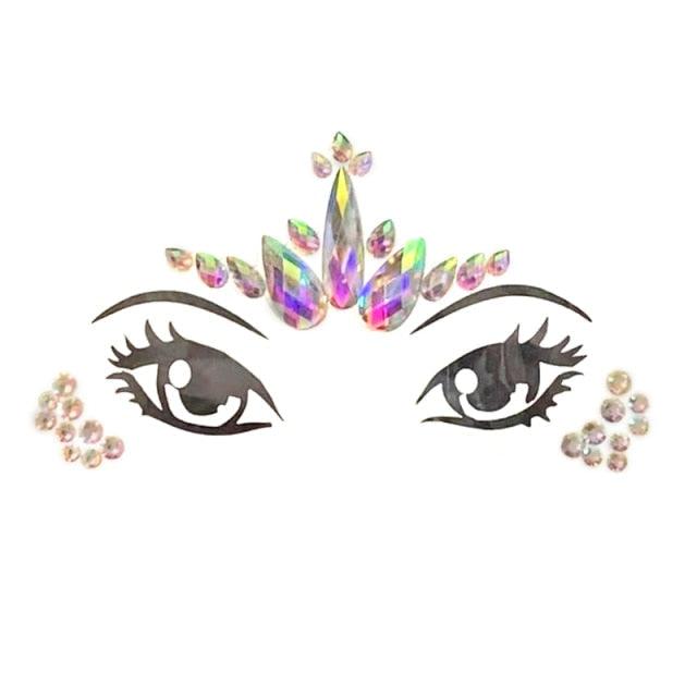 23 Sets Glitter Face Jewels Sticker Temporary Party Face Makeup Tattoo Face Gems Glitter Face Jewels Crystal Stickers For Womens