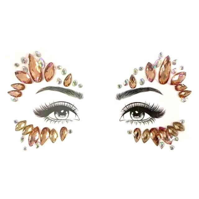 23 Sets Glitter Face Jewels Sticker Temporary Party Face Makeup Tattoo Face Gems Glitter Face Jewels Crystal Stickers For Womens