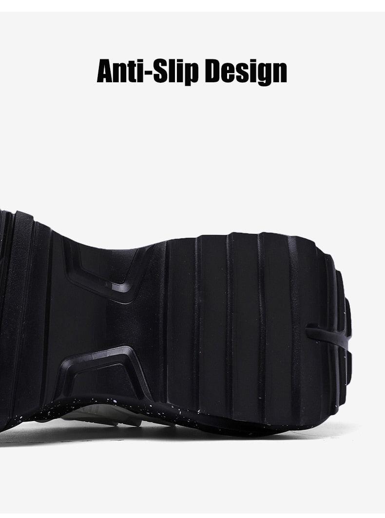 Mens Strong Casual Fashion Chunky Sneakers Height Increasing Spring Thick Sole Footwear Fashion High Quality Sneakers Slip on Walking Shoes High Top Casual Shoes For Men