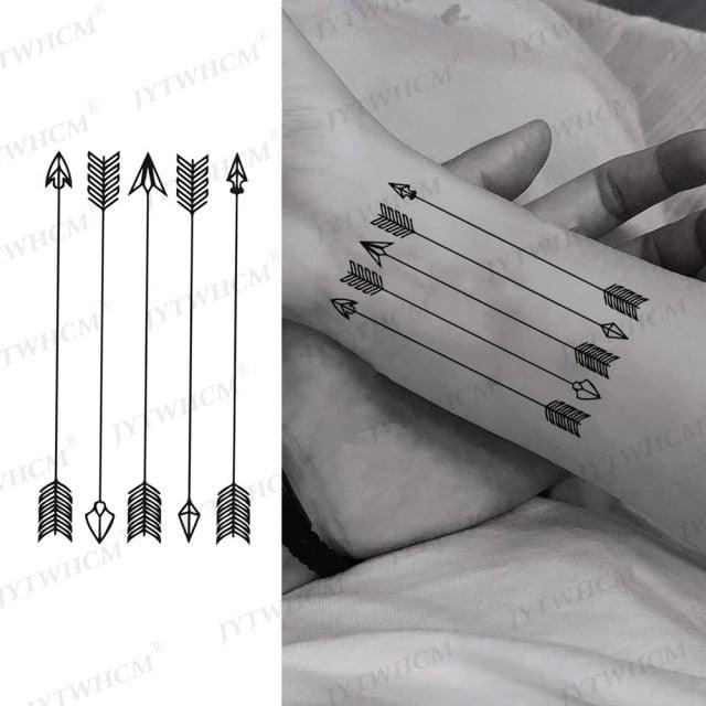 Elegant Small Waterproof Temporary Tattoo Sticker Makeup Flame Finger Black Square Rose Flower High Quality Design For Womens