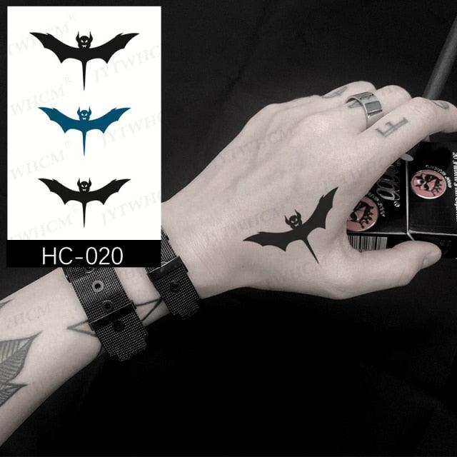 Elegant Small Waterproof Temporary Tattoo Sticker Makeup Flame Finger Black Square Rose Flower High Quality Design For Womens