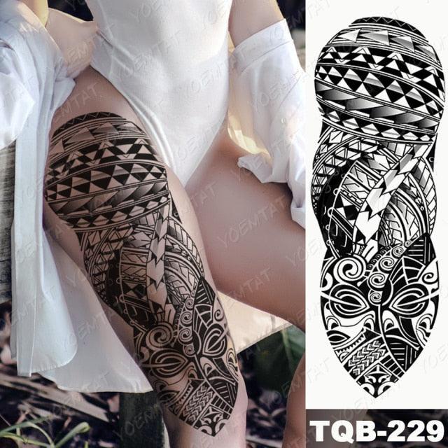 Full Arm Temporary Tattoos 8 Sheets and Half Arm Shoulder Waterproof Tattoos Elegant Large Lion Sleeve Sticker Tattoo Waterproof Temporary Big Wolf Tatoos For Men and Women
