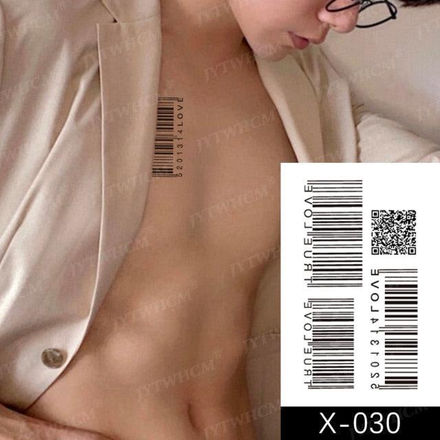 Elegant Small Waterproof Temporary Tattoo Sticker Makeup Flame Finger Black Square Rose Flower High Quality Design For Womens