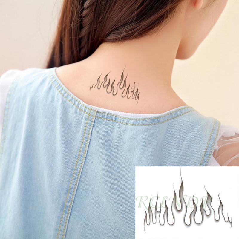 New Waterproof Temporary Sticker Tattoo Flame Heart Star Element Body Art Cute Small Tattoos For Kids Womens