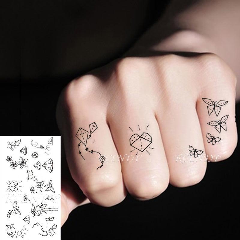 New Waterproof Temporary Sticker Tattoo Flame Heart Star Element Body Art Cute Small Tattoos For Kids Womens