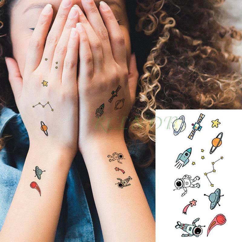 New Waterproof Temporary Sticker Tattoo Flame Heart Star Element Body Art Cute Small Tattoos For Kids Womens