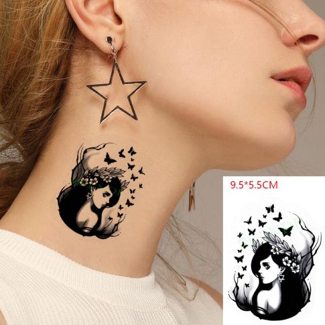New Waterproof Temporary Sticker Tattoo Flame Heart Star Element Body Art Cute Small Tattoos For Kids Womens