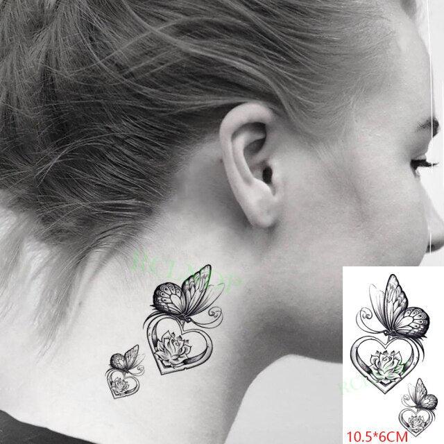 New Waterproof Temporary Sticker Tattoo Flame Heart Star Element Body Art Cute Small Tattoos For Kids Womens