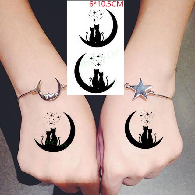 New Waterproof Temporary Sticker Tattoo Flame Heart Star Element Body Art Cute Small Tattoos For Kids Womens