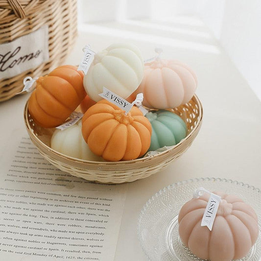 Pumpkin Candle Creative Handmade Aromatherapy Candle Pumpkin Candle Fall Candle Gift Set For Women Aromatherapy Candle Gift For Halloween Decorations Candle Photo Home Restaurant Hotel Decoration