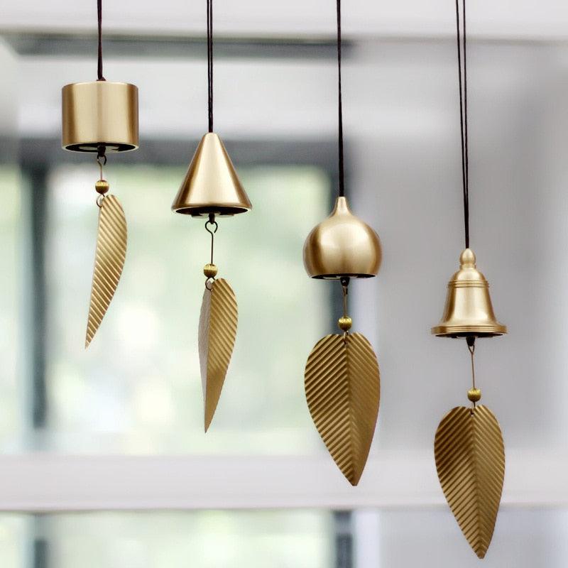 Pure Copper Wind Chimes Ornaments Exquisite Hanging Harmony Bells Garden Rustic Relaxing Tranquil Wind Chimes Japanese Home Balcony Bedroom Wind Chimes Car Pendant Birthday Gift Supplies