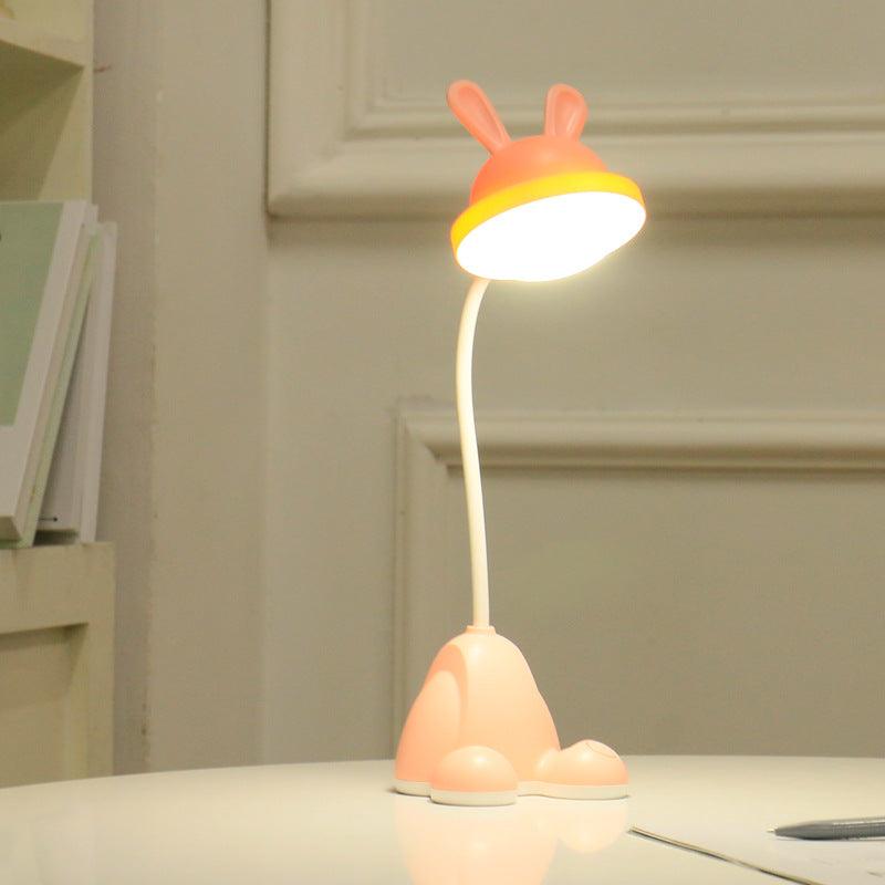 Rabbit LED Table Lamp Kids Desk Bunny Night Lights Studying Bedroom Decor Baby Bed Restaurant Living Room Cute Gift USB Charging Cute Study Lamps for Bedroom Décor