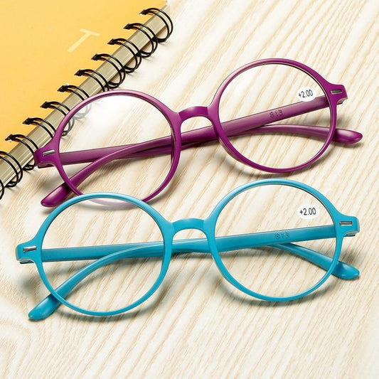 Read Eyeglass Men Women Round Vintage Reading Glasses Blue Light Blocking Glasses Men Women Retro Thick Round Rim Frame Eyeglasses Light Weight With Spring Hinge Easy To Carry +1 +1.5 +2 +2.5 +3 +3.5