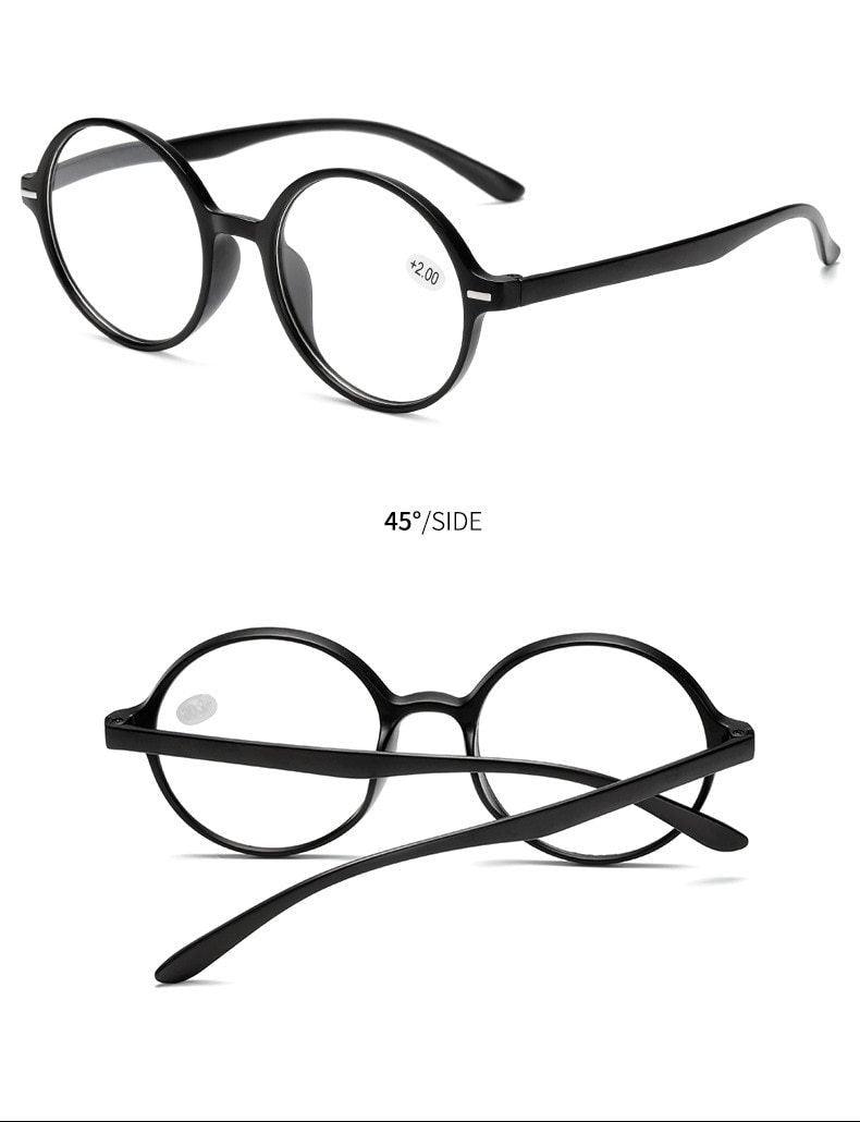 Read Eyeglass Men Women Round Vintage Reading Glasses Blue Light Blocking Glasses Men Women Retro Thick Round Rim Frame Eyeglasses Light Weight With Spring Hinge Easy To Carry +1 +1.5 +2 +2.5 +3 +3.5