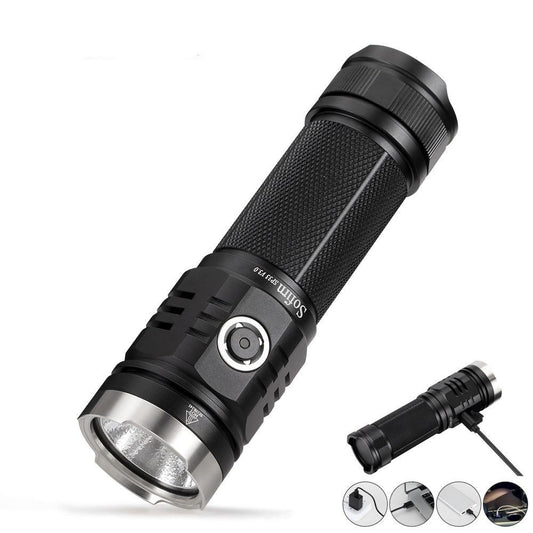 Rechargeable Adjustable  Flashlight High Lumen Powerful Waterproof Portable Cree USB LED Super Bright Flashlight Pocket Size Torch Light For Camping Hiking Riding