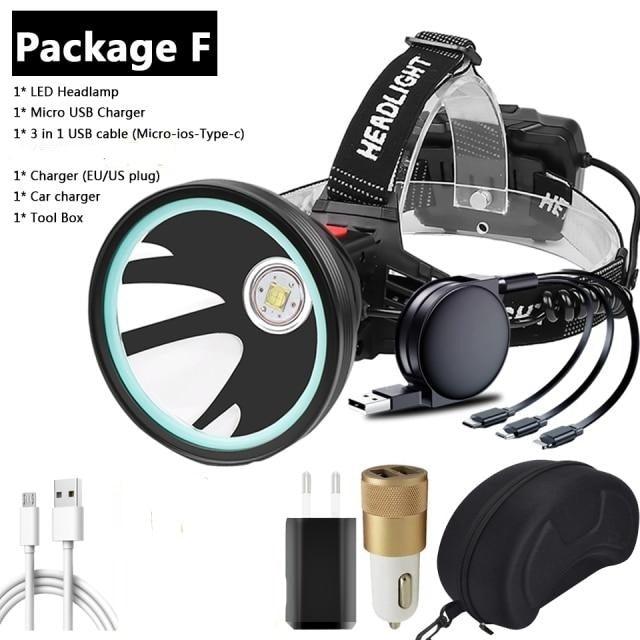 Rechargeable Adjustable Headlamp, Zoom/Waterproof LED White Yellow Color High Lumen Headlamp Flashlight Torch Power Bank For Adult Outdoor Camping Fishing Adventures