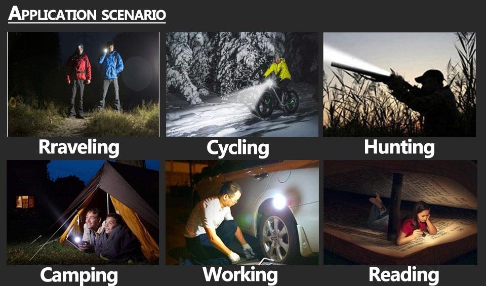 Rechargeable Adjustable Headlamp, Zoom/Waterproof LED White Yellow Color High Lumen Headlamp Flashlight Torch Power Bank For Adult Outdoor Camping Fishing Adventures