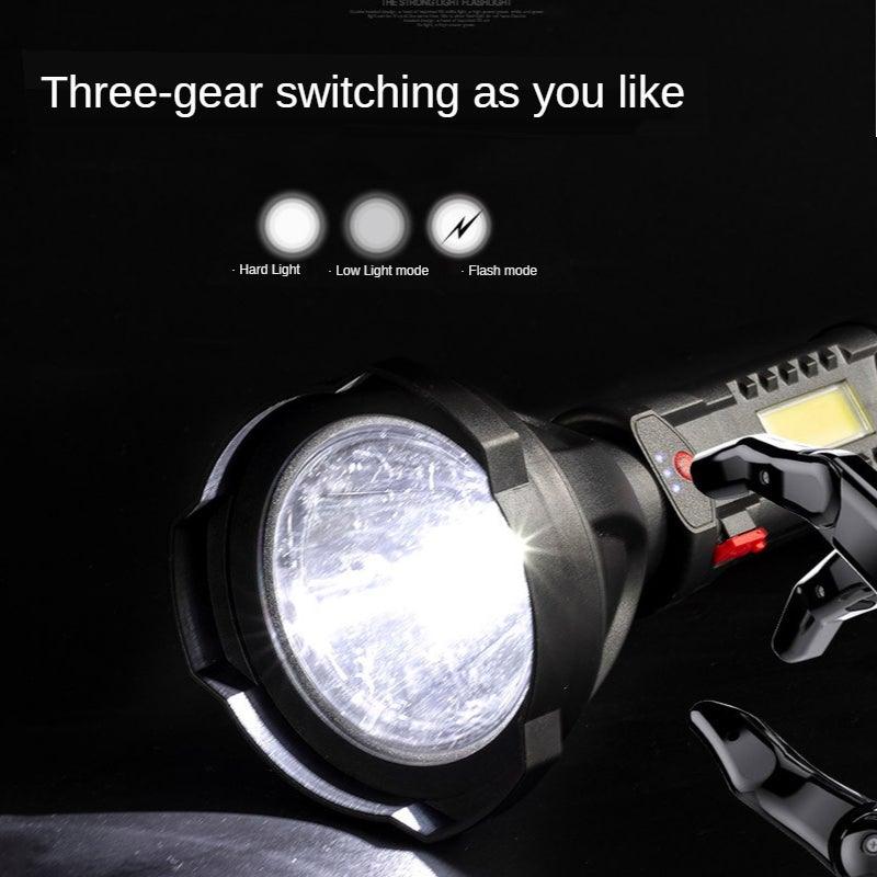 Rechargeable Adjustable USB LED Portable Rotary High Lumen Zoombale Super Strong Flashlight  Ultra-bright For Long-range  Outdoor  Camping Fishing Hiking Riding Walking Jogging Flashlight